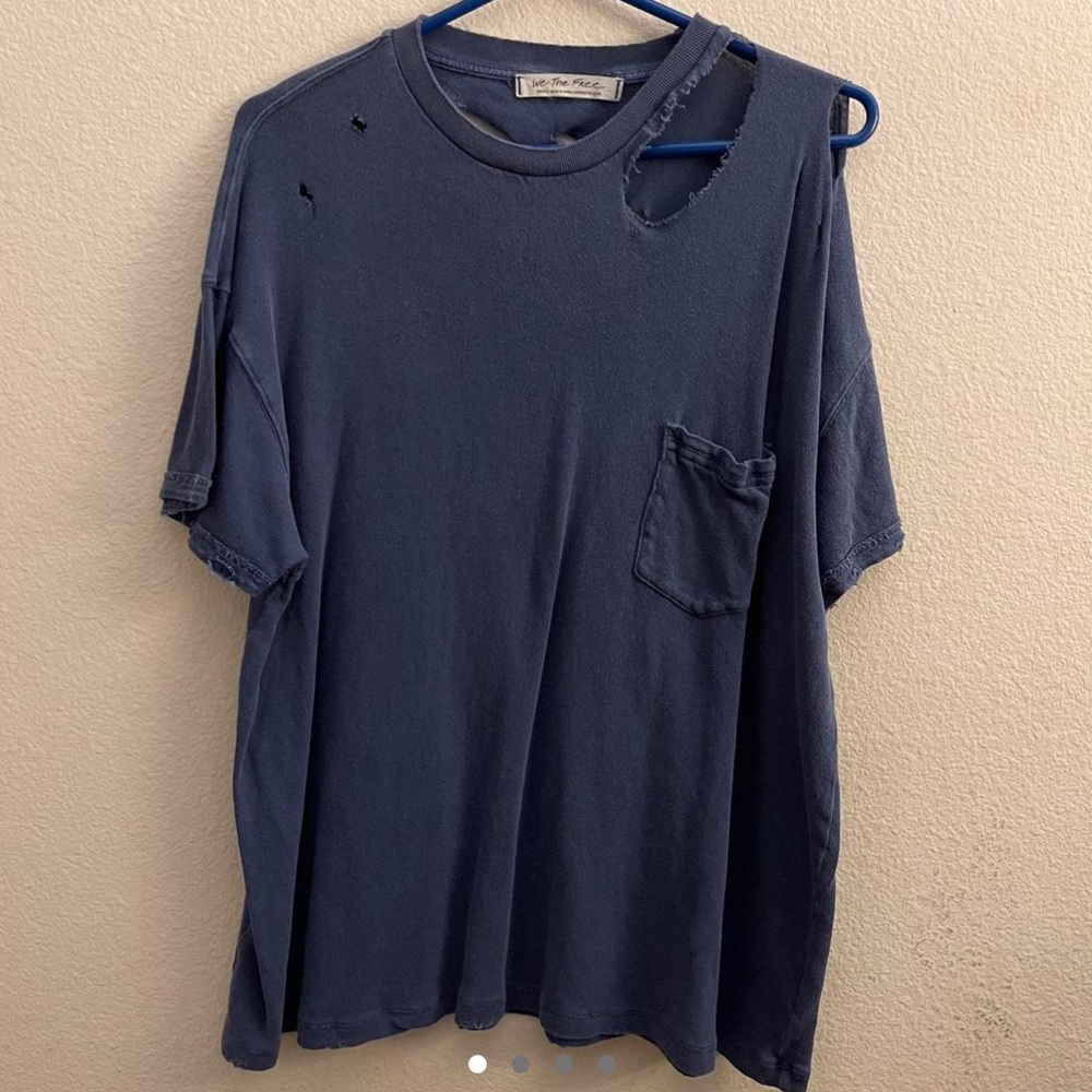 Oversized free people distressed tee